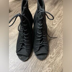 Soda Black open toe bootie
